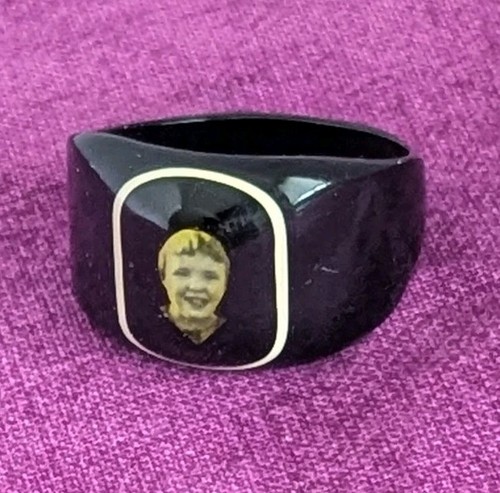 Portrait mourning ring - ring, black