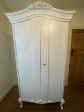 WARDROBE ARMOIRE DOUBLE BEAULIEU CARVED FRENCH STYLE SHABBY CHIC retail £2k