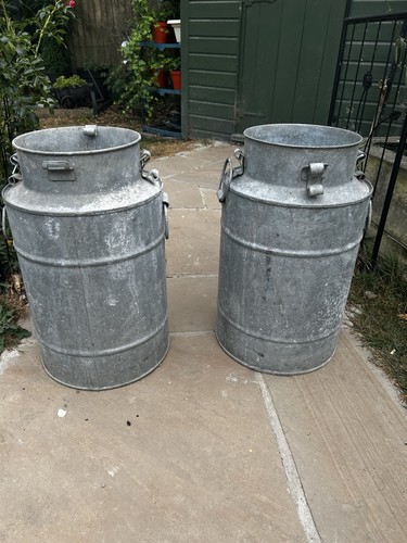 Pair milk churns - milk,
