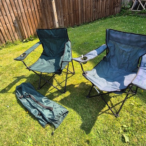 Pair folding camping chairs - pair,