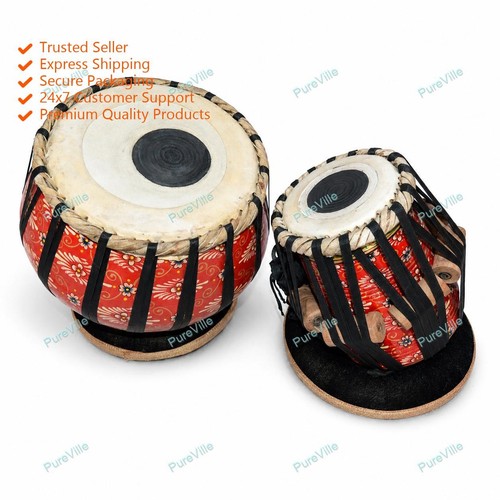 Red hand paint brass - tabla, set