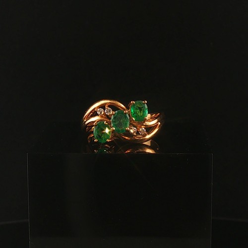 14k yellow gold emerald and - yellow,
