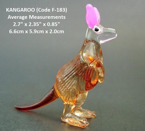 Miniature glass kangaroo - glass, hand