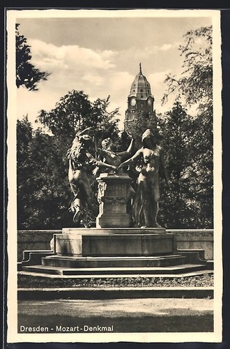 Dresden mozart monument in - mozart,
