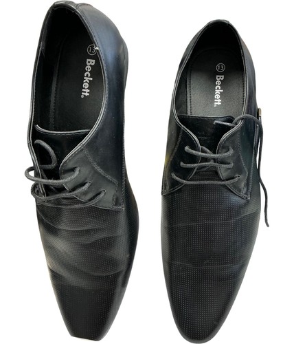 Beckett black derby leather - black,