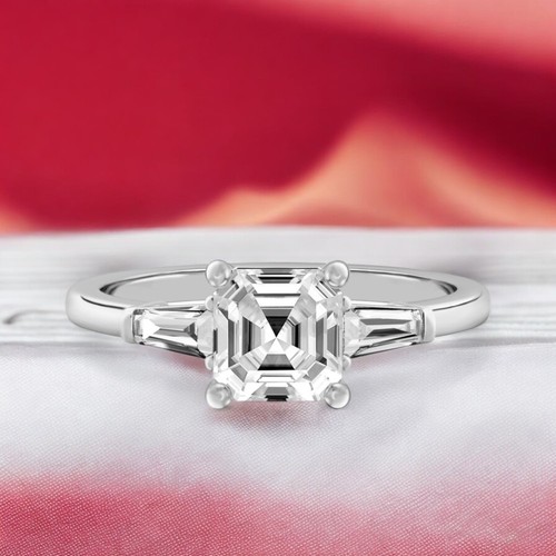Asscher cut diamond platinum - asscher,
