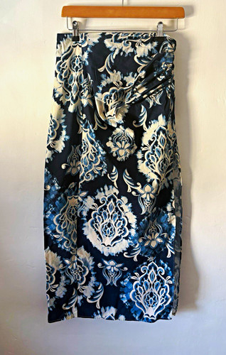 Zara blue printed wrap midi - zara,
