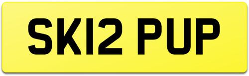 Skip number plate sk12 - !,