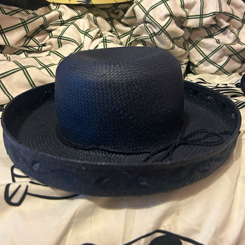 Women blue straw boater - women’s,