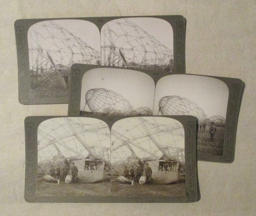 Ww1 zeppelin stereoview - ww1,