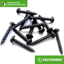 Black wood screws pozi - black, round