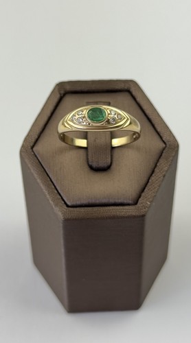 Emerald and diamond 9ct - and, gold