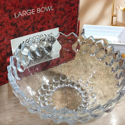 24cm crystal glass bowl large - crystal,