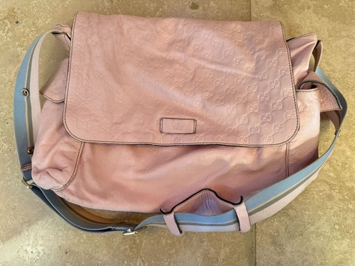 Gucci pink leather diaper - pink,