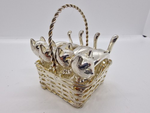 Vintage silver plated cats - plated,
