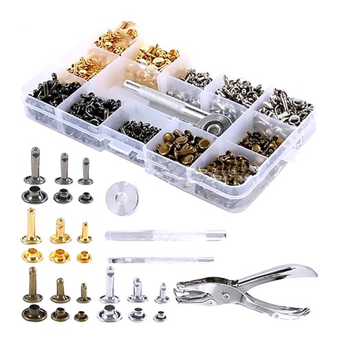 Leather rivets kit - leather, 8mm
