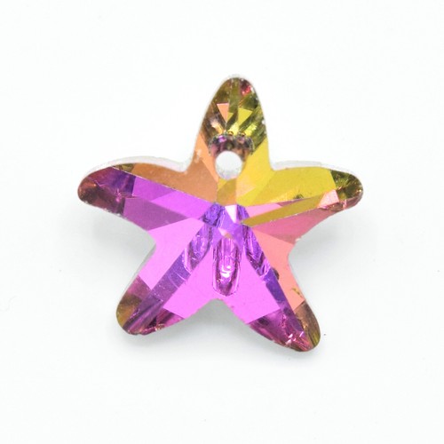 Faceted glass 14mm starfish - faceted,