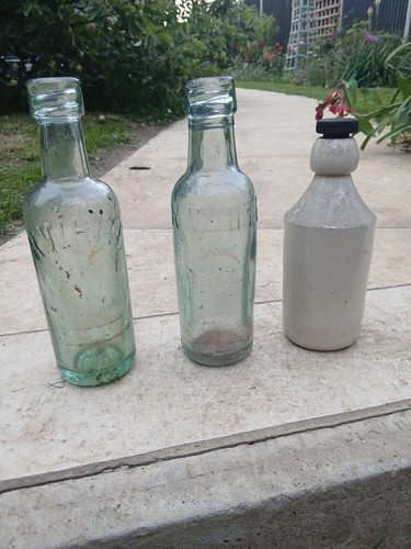 Antique beer bottles - x3,
