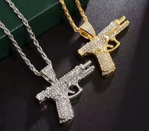 2pc men hip hop gun - 2pc, pendant
