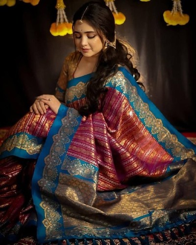 Heavy jacquard work saree rich - jacquard,