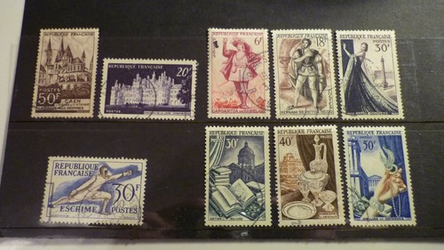 1951 french stamps nice - 1951,52,53,