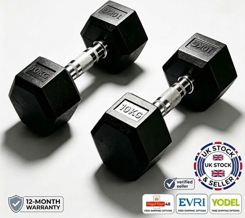 Rubber hex dumbbell set - dumbbell,