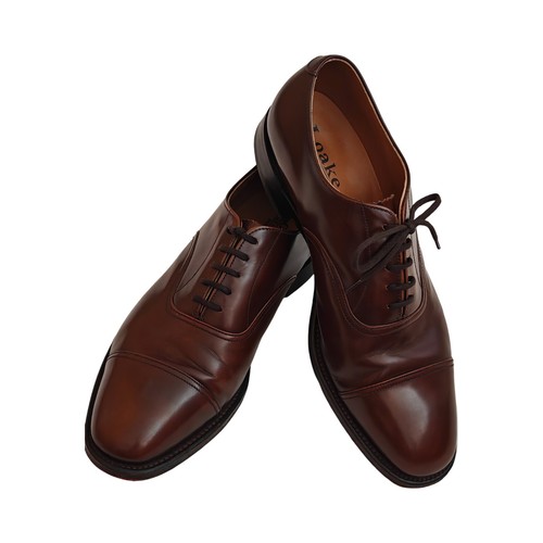 Loake brown polished leather - brown,