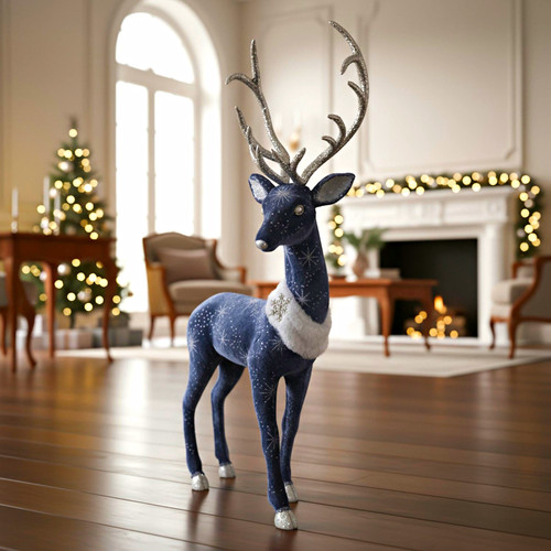 Luxurious snowflake reindeer - snowflake,