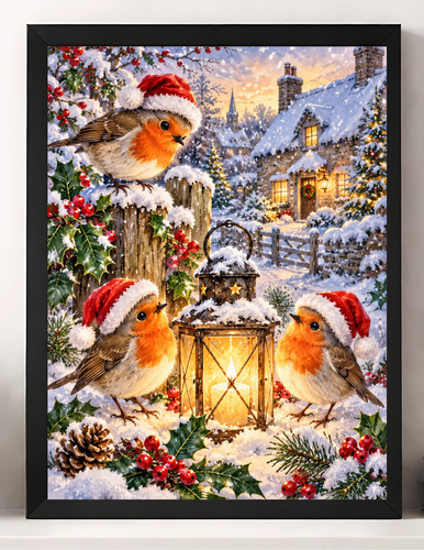 Christmas robin poster - robin,