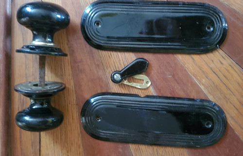Vintage black ceramic door - black,