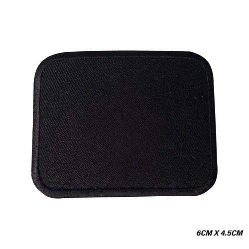 Black simple logo iron sew - black,