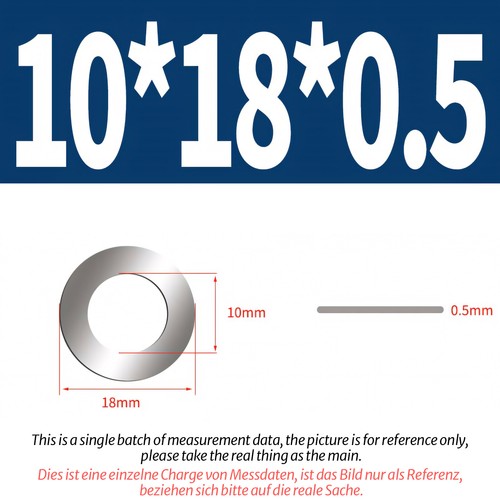 5mm thick shim washers high - 0.5mm,