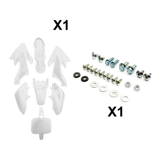 White pitbike plastic - bolt, set