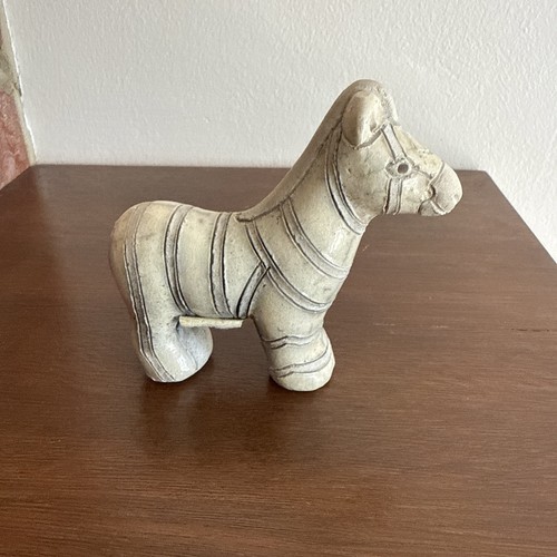Raku pottery zebra figurine - zebra,