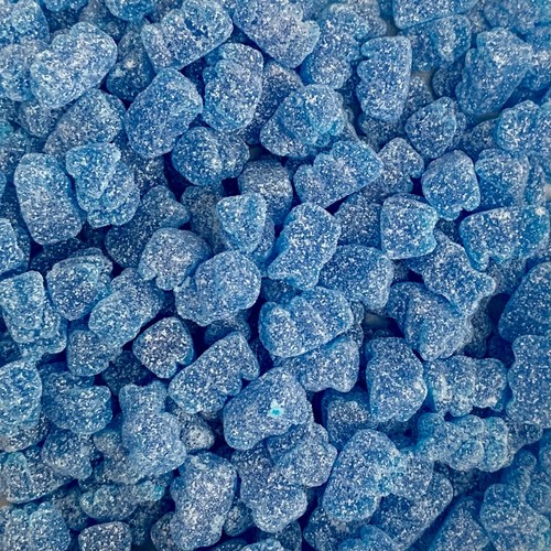 Vegan fizzy blue teddy bears - vegan,