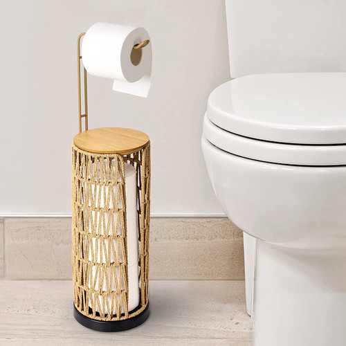Rattan toilet paper - paper, holder