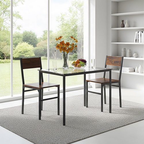 Set rustic brown dining - brown,
