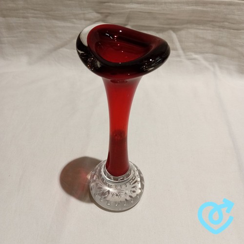 Art glass bud vase red - glass,