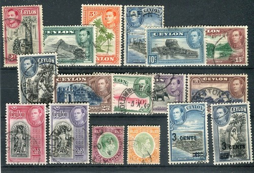 Ceylon kgvi 1938 set 15 - ceylon, of