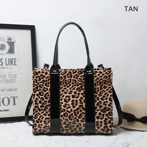 Ladies leopard print tote bag - ladies,