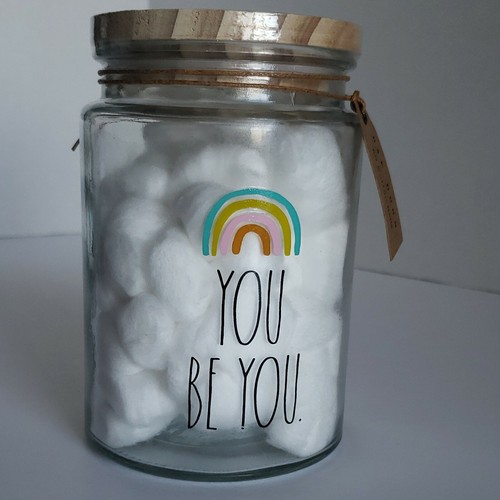 Rae dunn cotton balls glass - dunn,