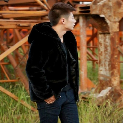 Men faux fur - coat, jacket