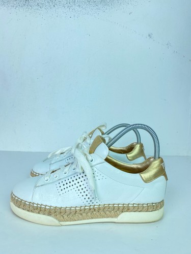 Tod white leather espadrille - white,