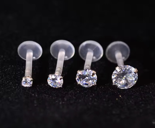 Bioflex labret stud clear - stud,