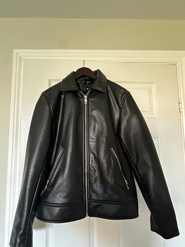 Black faux leather jacket - h&m,