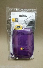 QPB301 Purple small compact camera bag etui pouch belt phone waist lanyard