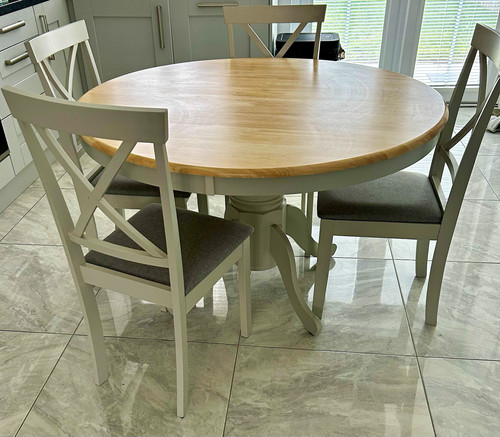 Round oak dining - dining, table