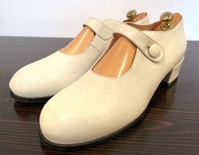 HOBBS White Leather Mary Jane