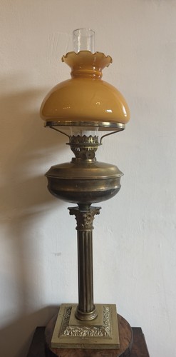 Antique amber glass shade - antique,