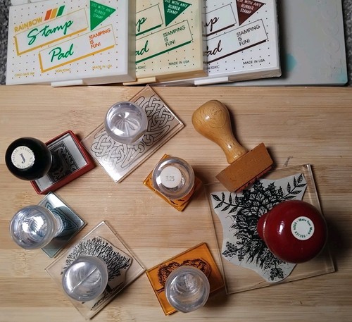 Assorted rubber stamps plus - rubber,